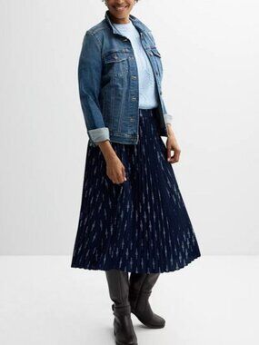 Croft & Barrow Pleated A-Line Midi Skirt XL